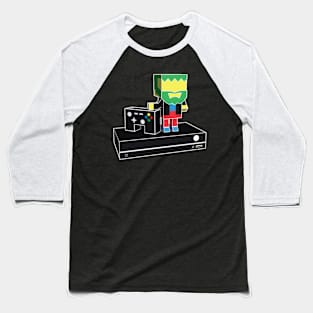Polygonal Gamer with Controller Baseball T-Shirt